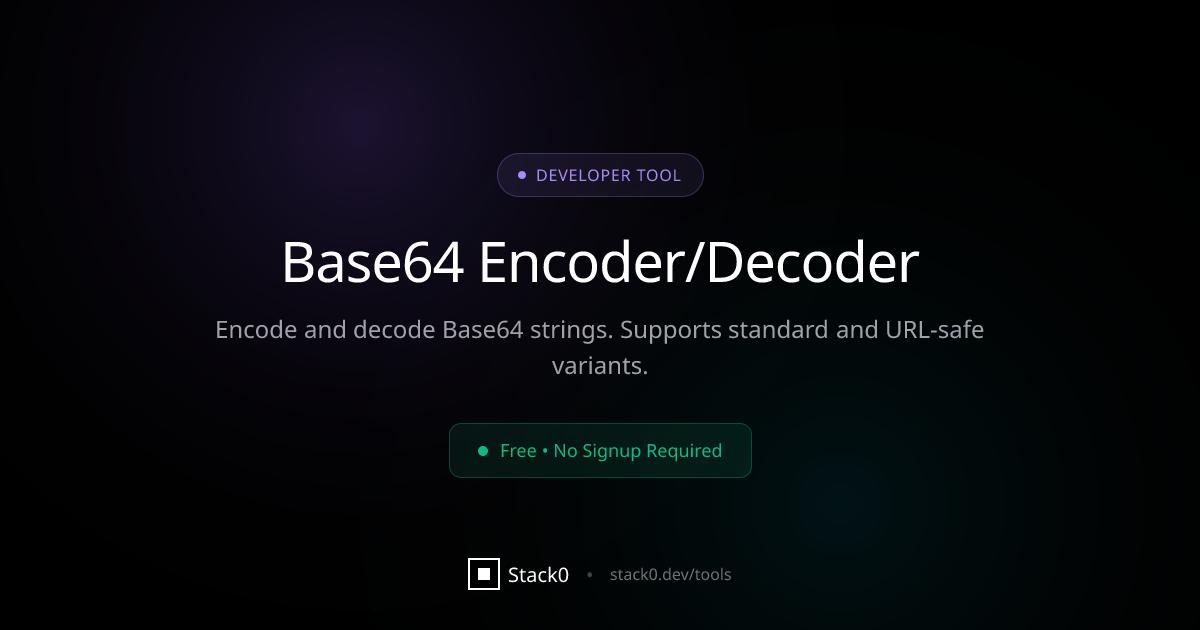 Free Base64 Encoder/Decoder - Encode & Decode Online - Free Tools | Stack0